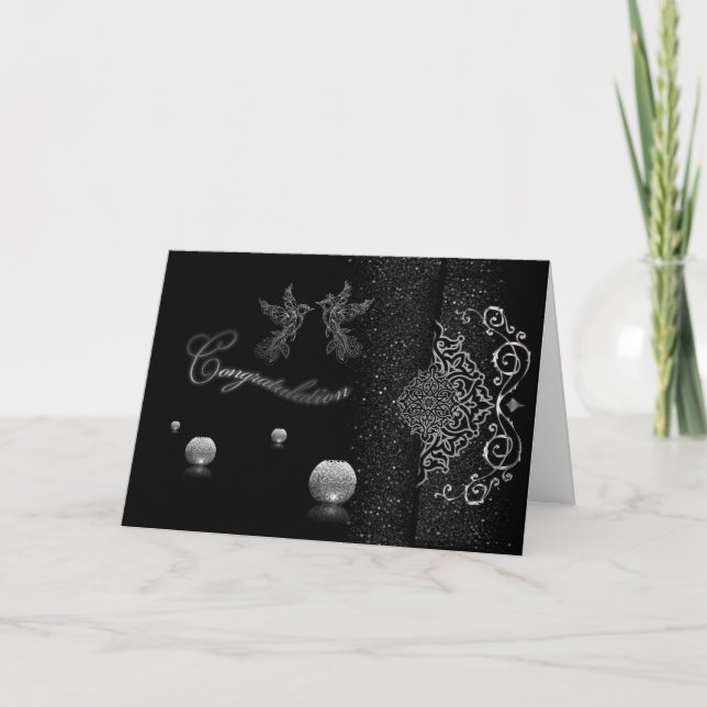 Tarjeta de felicitación plegada, felicidades (Anverso)