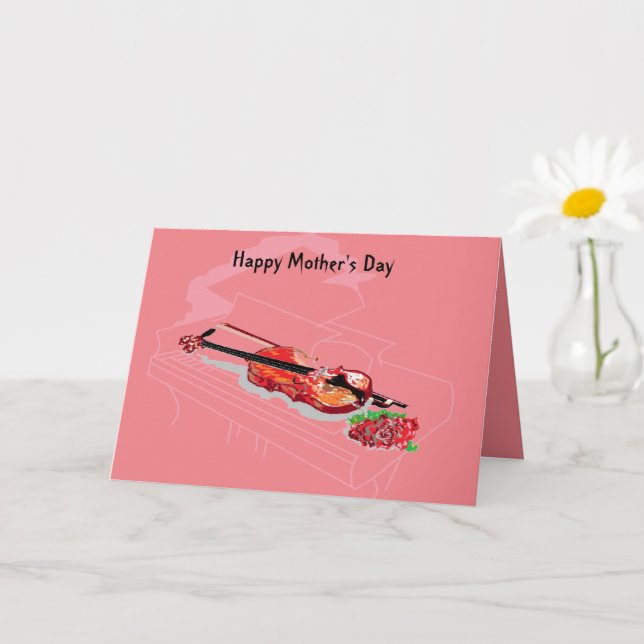 Tarjeta de felicitación plegada: Feliz día de la m (Planta pequeña)