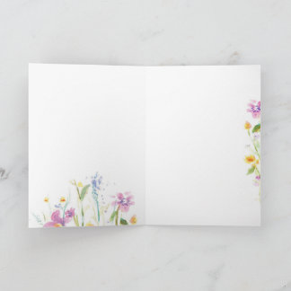 Tarjeta de felicitación plegada floral de flores