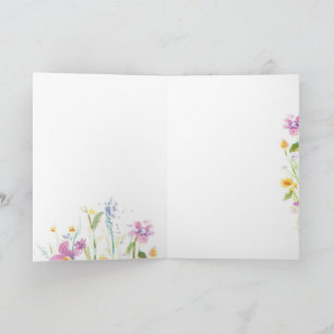 Tarjeta de felicitación plegada floral de flores