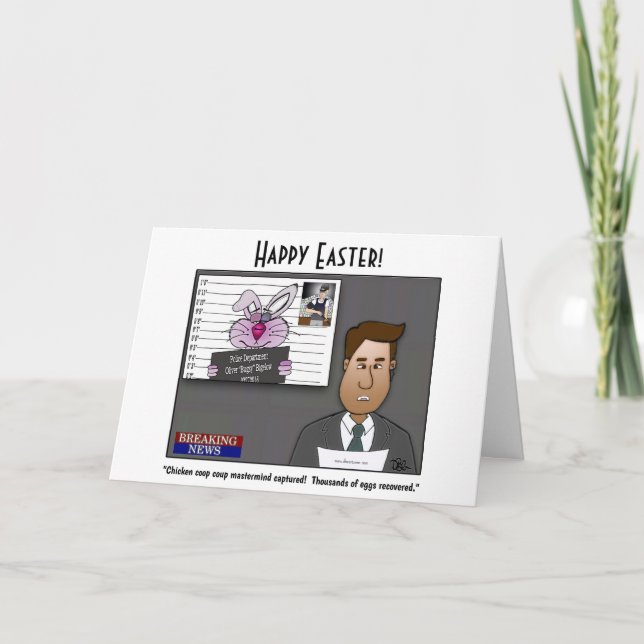 Tarjeta de felicitación plegada Gallinero Golpe (Anverso)