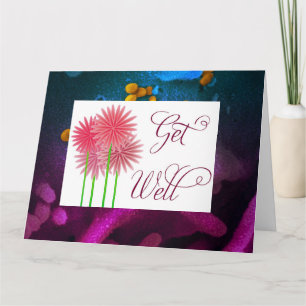 Tarjeta de felicitación plegada "Get Well"