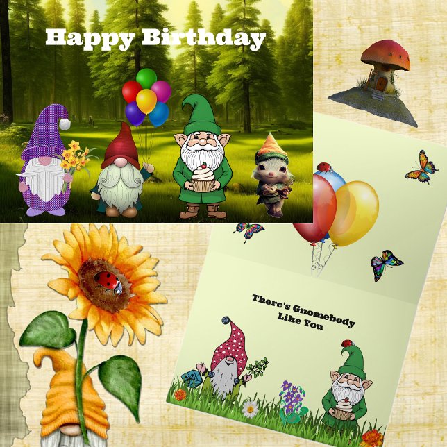 Tarjeta de felicitación plegada Gnome (Subido por el creador)