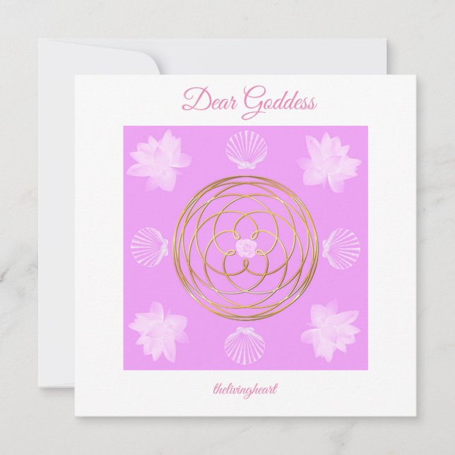 Tarjeta de felicitación plegada Goddess Grid de 5. (Anverso)