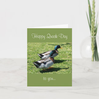 Tarjeta de felicitación plegada Happy Quack Day