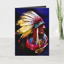 Tarjeta de felicitación plegada "Jefe Hunkpapa nat