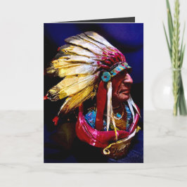 Tarjeta de felicitación plegada "Jefe Hunkpapa nat