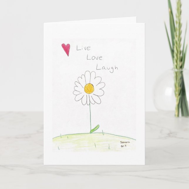 Tarjeta de felicitación plegada "Live, Love, Laugh (Anverso)