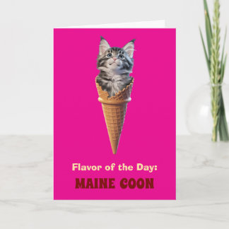 Tarjeta de felicitación plegada Maine Coon Cone