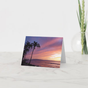 Tarjeta de felicitación plegada Maui Sunset and Pa
