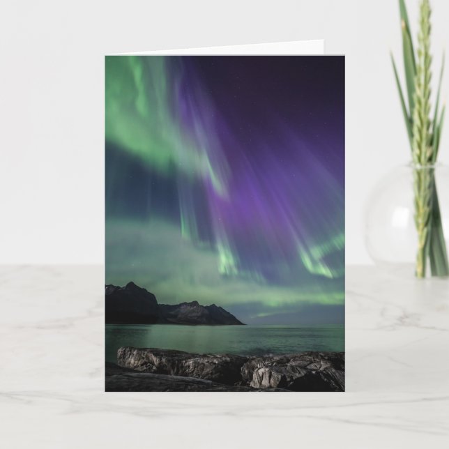 Tarjeta de felicitación plegada Northern Light con (Anverso)