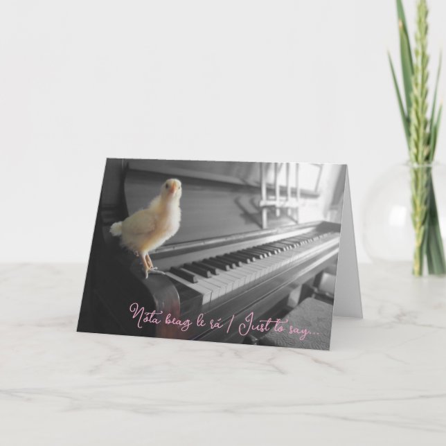 Tarjeta de felicitación plegada Nóta beag le rá /  (Anverso)