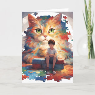 Tarjeta de felicitación plegada para autismo