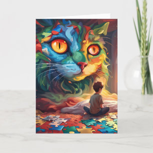 Tarjeta de felicitación plegada para autismo
