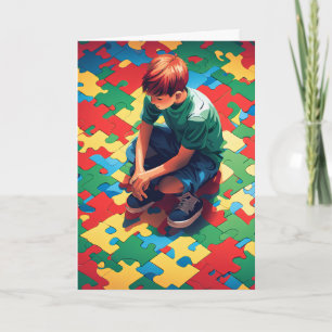 Tarjeta de felicitación plegada para autismo