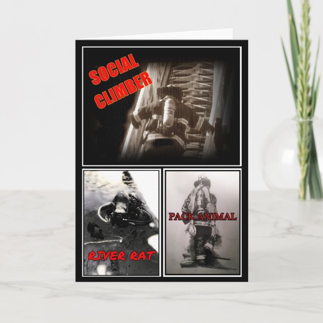 Tarjeta de felicitación plegada para bomberos (Anverso)