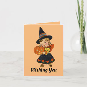 Tarjeta de felicitación plegada para brujas de Hal