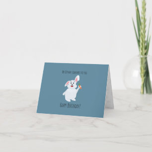 Tarjeta de felicitación plegada para conejito lind