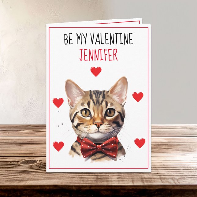 Tarjeta de felicitación plegada para gato Bengala  (Subido por el creador)