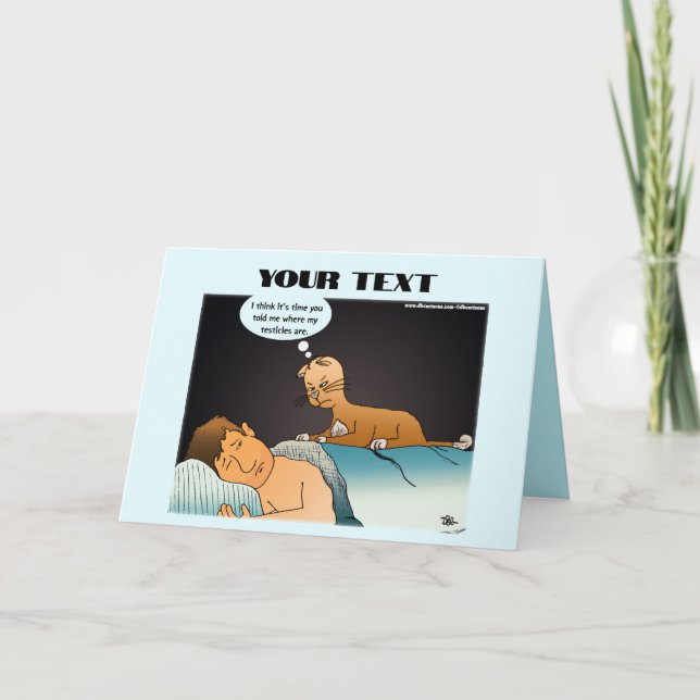 Tarjeta de felicitación plegada para gato con gato (Anverso)