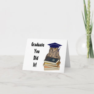 Tarjeta de felicitación plegada para graduación de