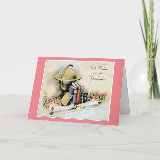 Tarjeta de felicitación plegada para graduados (Anverso)