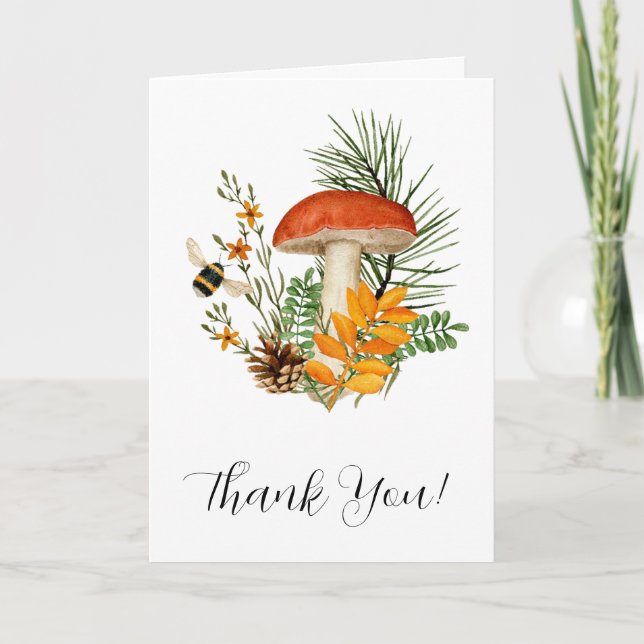 Tarjeta de felicitación plegada para hongos (Anverso)