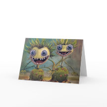 Tarjeta de felicitación plegada para la fantasía p