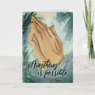 Tarjeta de felicitación plegada para las manos que