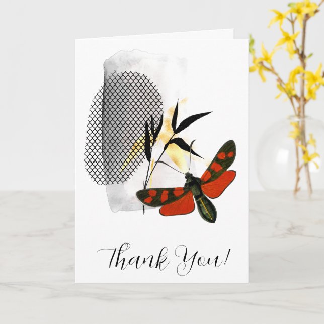 Tarjeta de felicitación plegada para mariposa y ba (flor amarilla)
