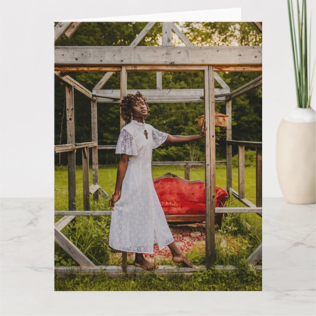 tarjeta de felicitación plegada para mujeres estét