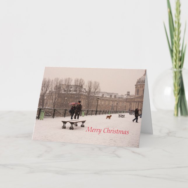 Tarjeta de felicitación plegada para navidad (Anverso)