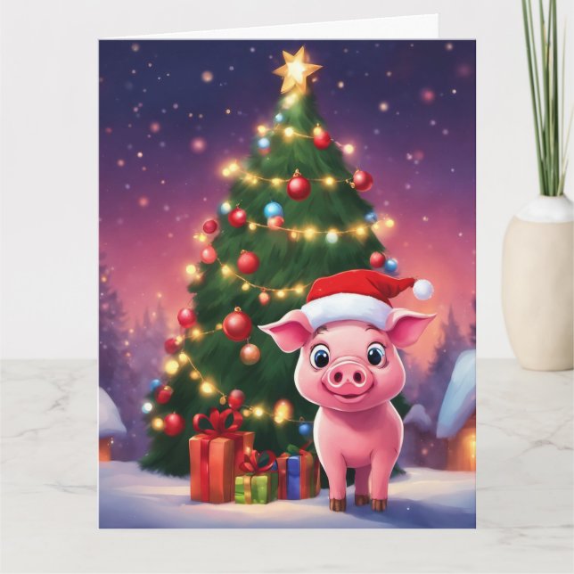 Tarjeta de felicitación plegada para navidades (Anverso)