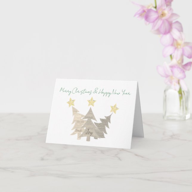 Tarjeta de felicitación plegada para navidades (Orquídea)