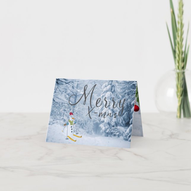 Tarjeta de felicitación plegada para navidades (Anverso)