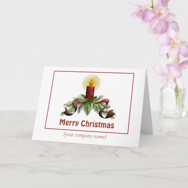 Tarjeta de felicitación plegada para Navidades cor (Orquídea)