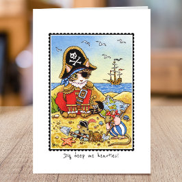 Tarjeta de felicitación plegada para ratones pirat