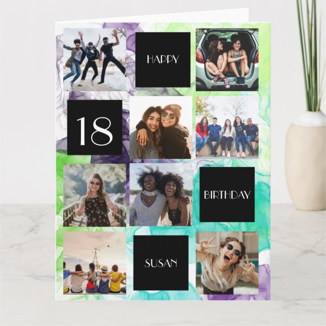 Tarjeta de felicitación plegada personalizada con  (Anverso)