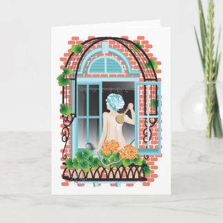 Tarjeta de felicitación plegada 'Plantas de agua'