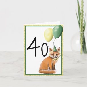 Tarjeta de felicitación plegada por cumpleaños Fox