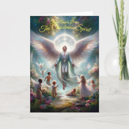 Tarjeta de felicitación plegada por espíritu de lo