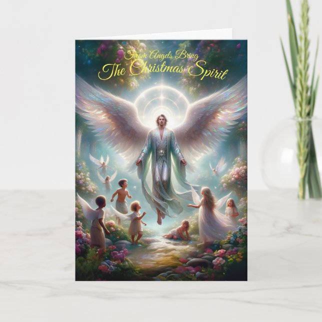 Tarjeta de felicitación plegada por espíritu de lo (Anverso)