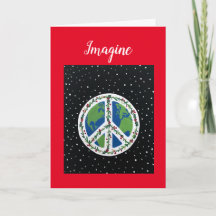 Tarjeta de felicitación plegada por la paz
