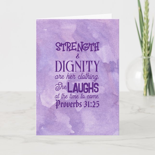 Tarjeta de felicitación plegada Proverbs 31 Día de (Anverso)