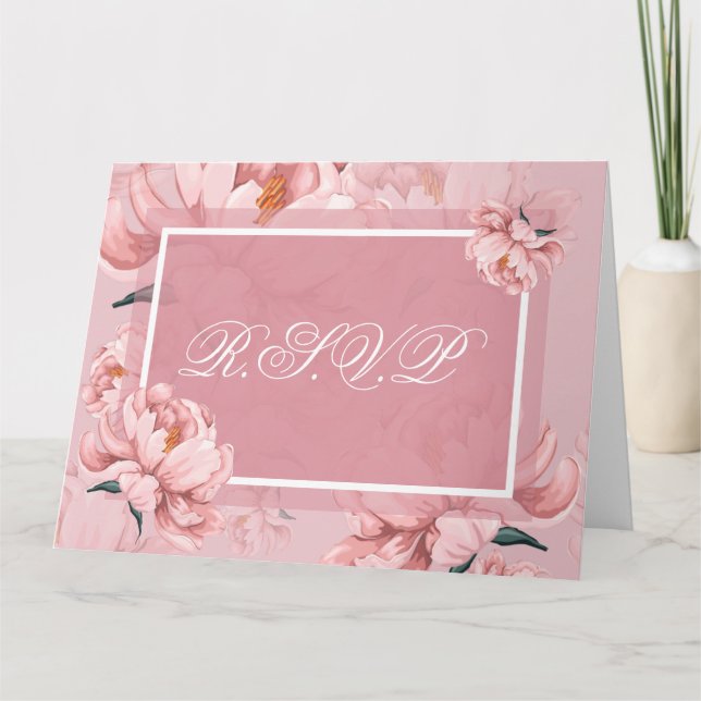 Tarjeta de felicitación plegada R.S.V.P (Anverso)