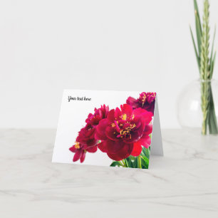 Tarjeta de felicitación plegada Red Peony