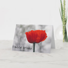 Tarjeta de felicitación plegada Red Poppy Birthday