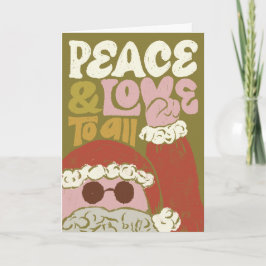 Tarjeta de felicitación plegada Retro Santa Navida