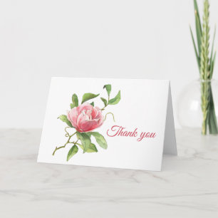 Tarjeta de felicitación plegada rosa y follaje