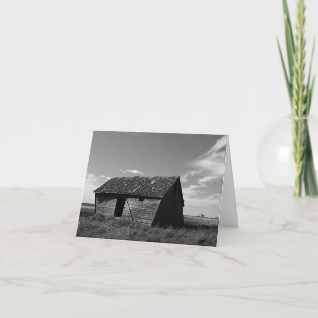 Tarjeta de felicitación plegada Rustic Grey Prairi (Anverso)